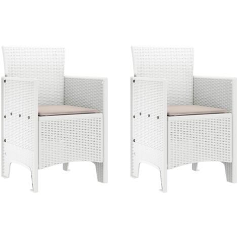 Chaise de jardin 2 lot de 2 Chaises d'extérieur Blanc 53 x 49 x 85 cm Polypropylène