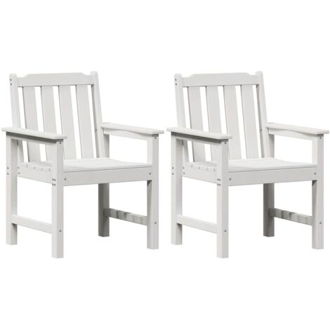 Chaise de jardin. 2 lot de 2 Chaises d'extérieur Blanc 65,5 x 59 x 88 cm HDPE