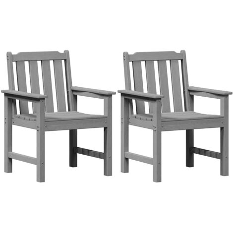 Chaise de jardin. 2 lot de 2 Chaises d'extérieur Gris clair 65,5 x 59 x 88 cm HDPE