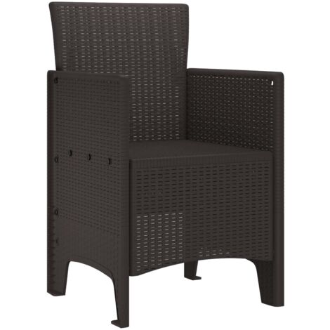 Chaise de jardin 2 lot de 2 Chaises d'extérieur Marron 53 x 49 x 85 cm Polypropylène