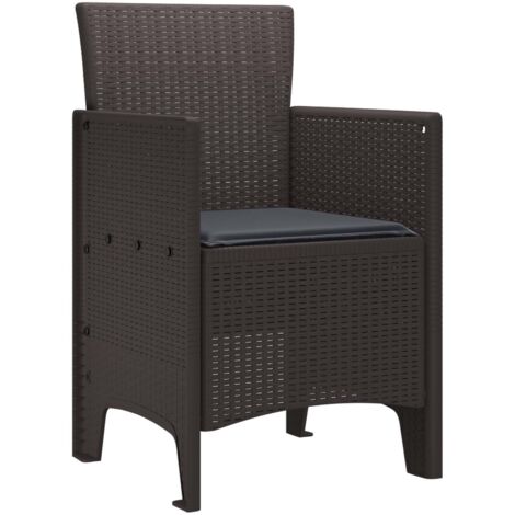 Chaise de jardin 2 lot de 2 Chaises d'extérieur Marron 53 x 49 x 85 cm Polypropylène