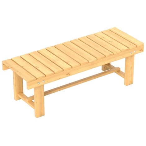 Chaise de jardin 2 places en bois massif étanche-durable-stable pour balcon/terrasse-couleur naturelle-110x38x35cm