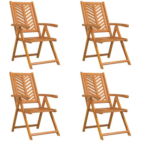 Chaise de jardin 4 lot de 2 Chaises d'extérieur Marron 57 x 72 x 109 cm