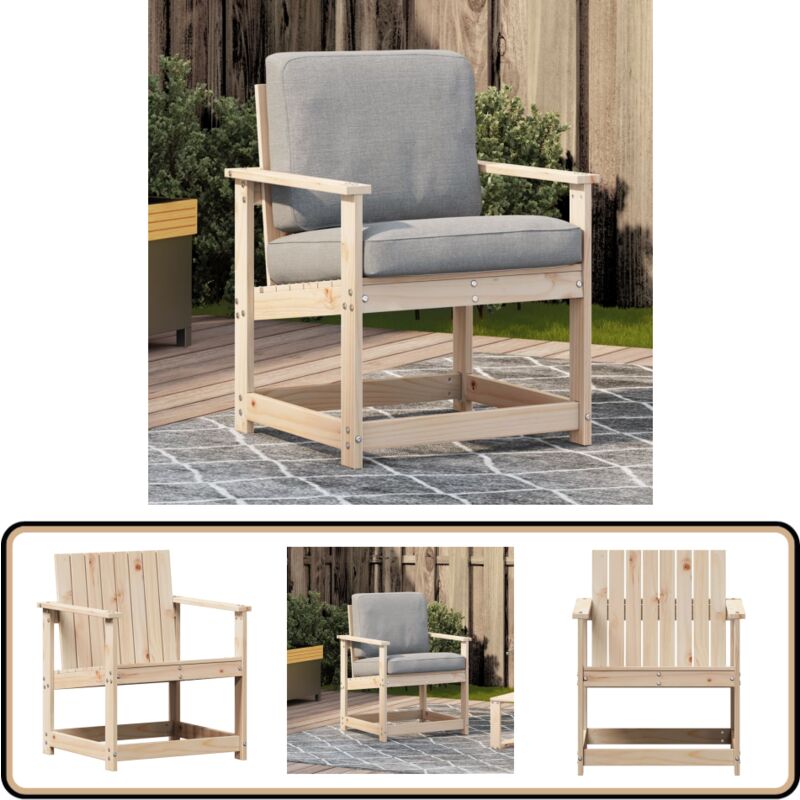 Chaise de jardin 62x56x77 cm bois de pin massif - Chaises De Jardin - Mobilier De Jardin - Chaises En Bois - Chaise Extérieure - Fauteuil De Jardin