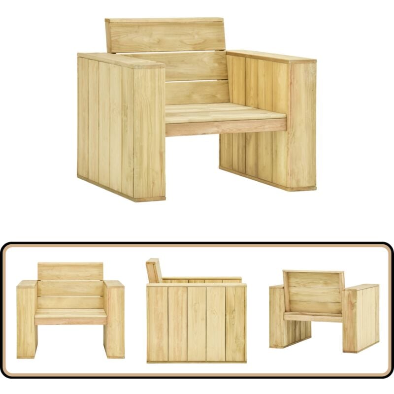 Chaise de jardin 89x76x76 cm Bois de pin imprégné - Chaise De Jardin - Mobilier De Jardin - Chaise En Bois - Décoration Exterieur - Terrasse