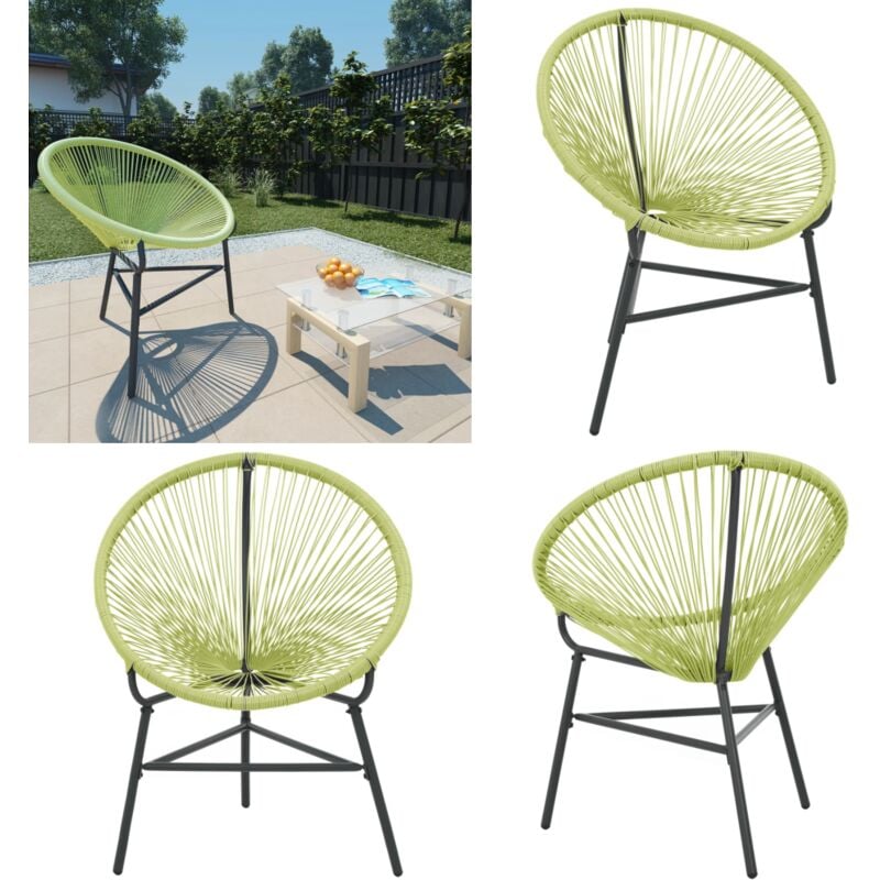 Vidaxl - Chaise de jardin Acapulco Résine tressée Vert - Chaise De Jardin - Fauteuil De Jardin - Mobilier De Jardin - Chaise Acapulco - Chaise Lounge