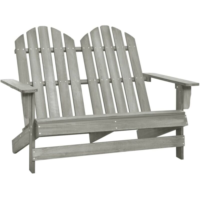 Vidaxl - Chaise de jardin Adirondack 2 places bois de sapin massif gris