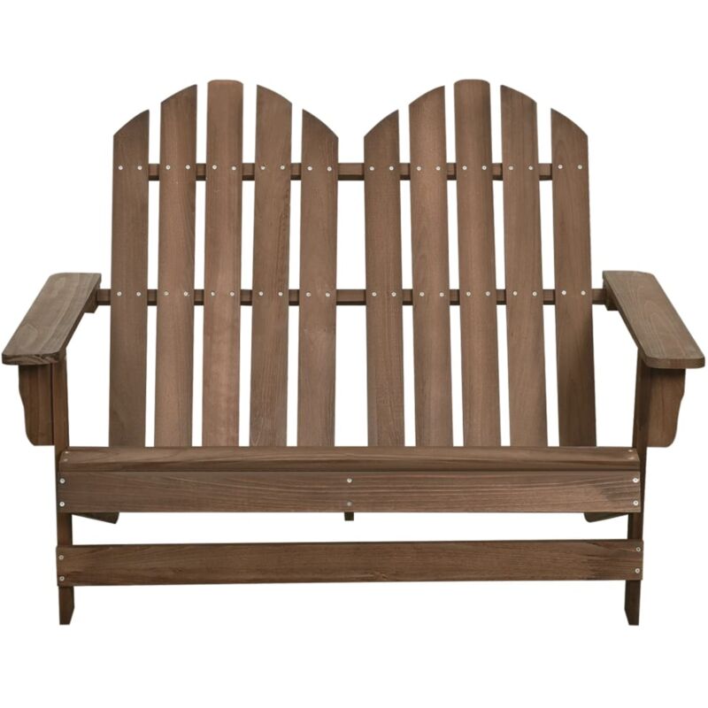 Chaise de jardin Adirondack 2 places bois sapin massif marron