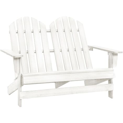 Chaise de jardin Adirondack 2 places Bois de sapin massif Blanc
