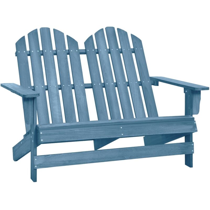 Chaise de jardin Adirondack 2 places Bois de sapin massif Bleu