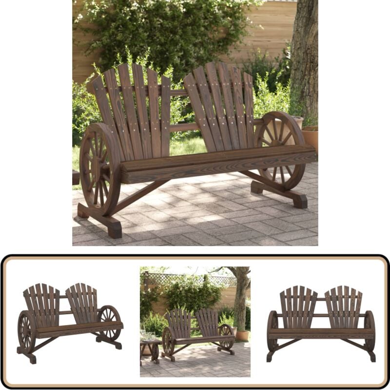 Chaise de jardin Adirondack 2 places bois de sapin massif - Chaises De Jardin - Chaises Adirondack - Mobilier De Jardin - Chaise Longue - Meubles De