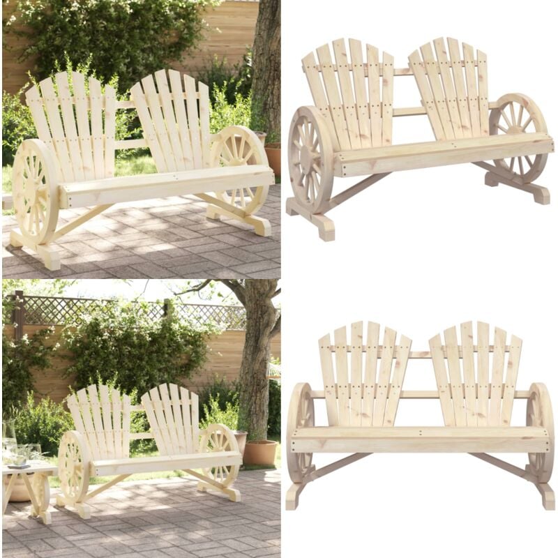 Chaise de jardin Adirondack 2 places bois de sapin massif - Chaises De Jardin - Chaises Adirondack - Mobilier De Jardin - Chaise Longue - Salon De