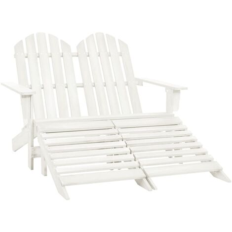 Chaise de jardin Adirondack 2 places et repose-pied Sapin Blanc