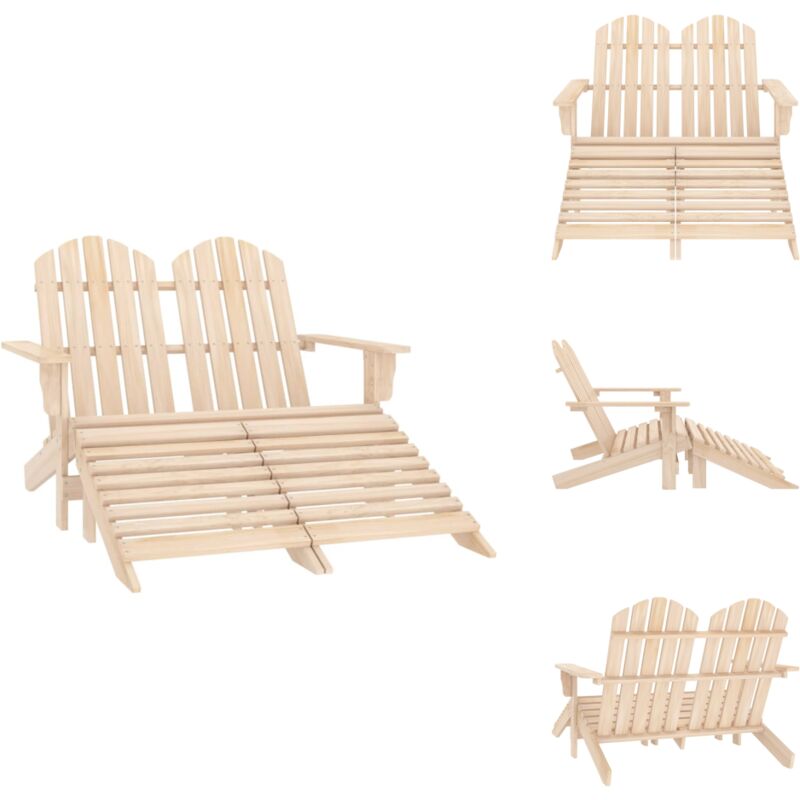 Chaise de jardin Adirondack 2 places et repose-pied sapin - Chaises De Jardin - Chaises Adirondack - Mobilier De Jardin - Chaise Extérieure - Chaise