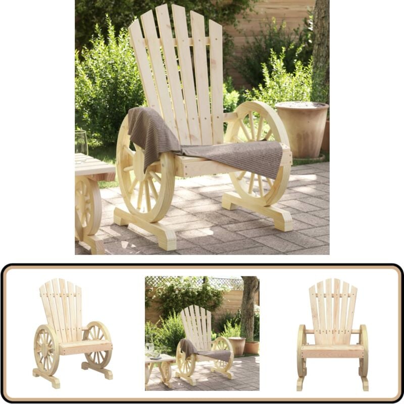 Chaise de jardin Adirondack bois de sapin massif - Chaise De Jardin - Fauteuil De Jardin - Mobilier De Jardin - Chaise Adirondack - Chaise Lounge
