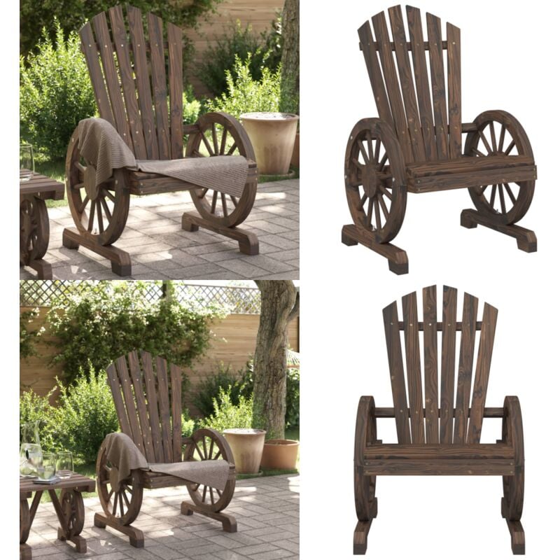 Chaise de jardin Adirondack bois de sapin massif - Chaise De Jardin - Fauteuil Extérieur - Mobilier De Jardin - Chaise Adirondack - Chaise Lounge