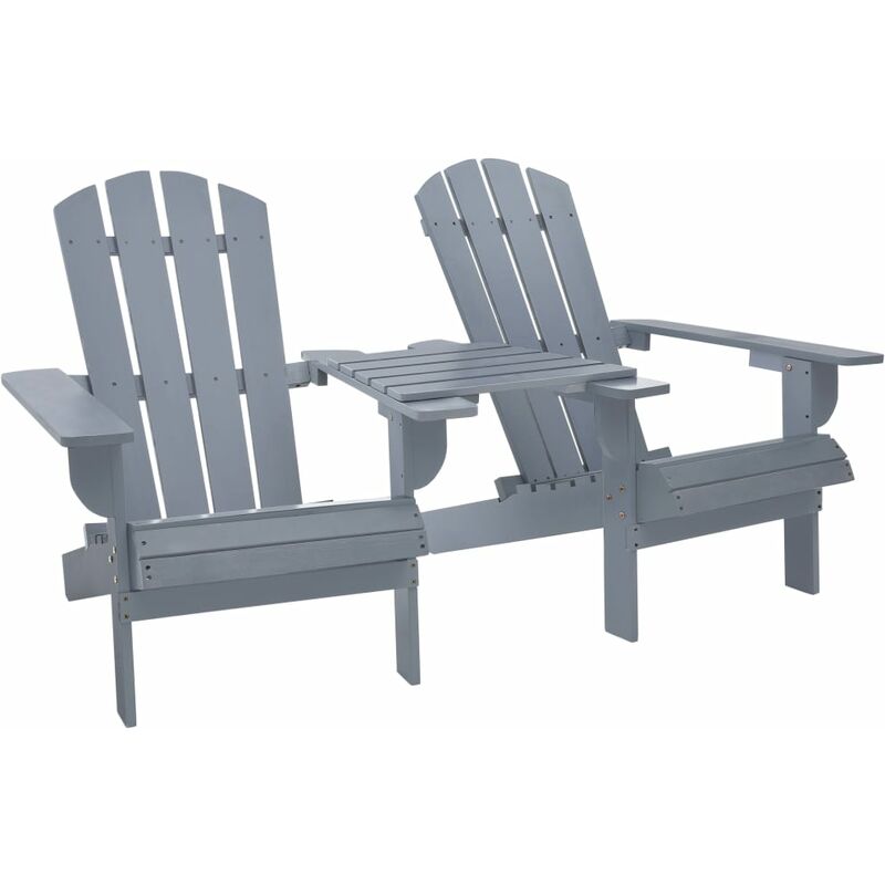 Chaise de jardin Adirondack Bois de sapin massif Gris