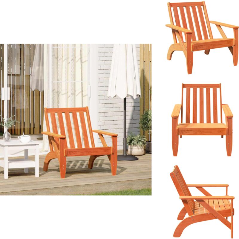 Chaise de jardin adirondack cire marron 75x77x77 cm - Chaise De Jardin Adirondack - Chaises De Jardin Adirondack - Chaise De Jardin - Chaise Relax