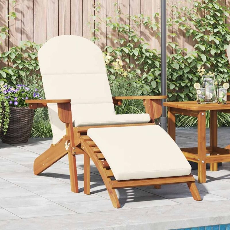Chaise de jardin Adirondack et repose-pieds bois massif acacia