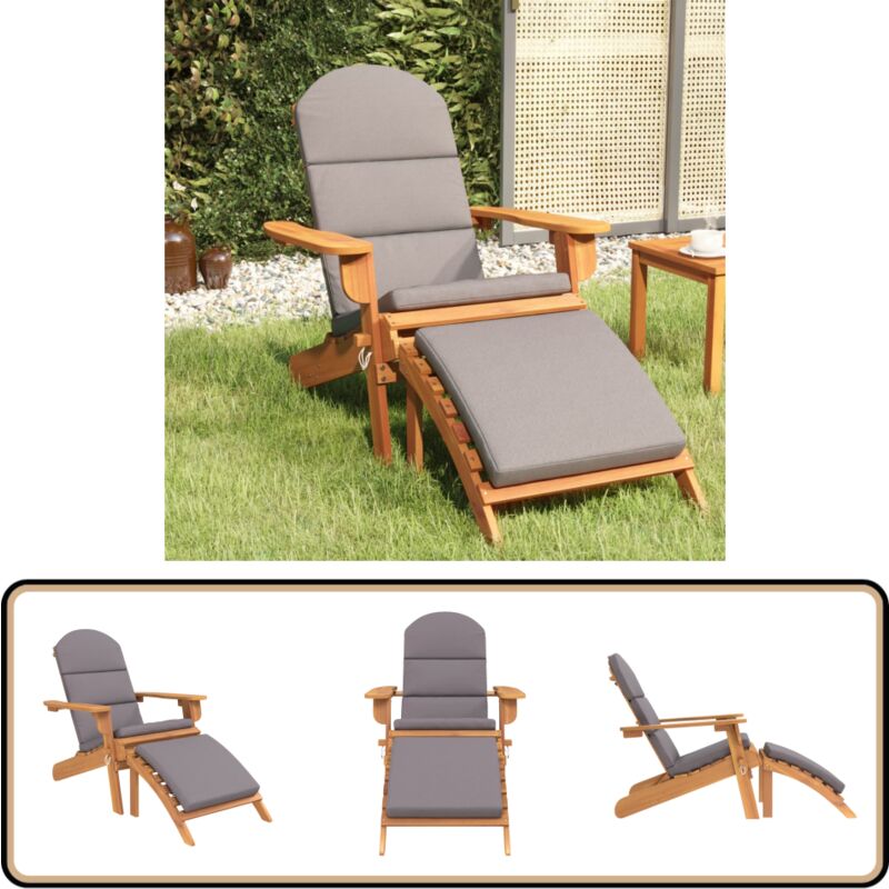 Chaise de jardin Adirondack et repose-pieds bois massif acacia - Chaises De Jardin - Chaises Adirondack - Mobilier De Jardin - Meubles De Jardin