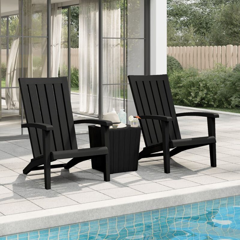 Vidaxl - Chaises de jardin Adirondack lot de 2 noir polypropylène