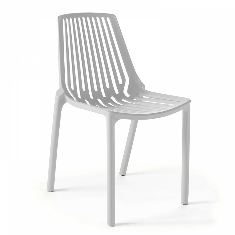 Chaise de jardin ajourée en plastique blanc - Blanc