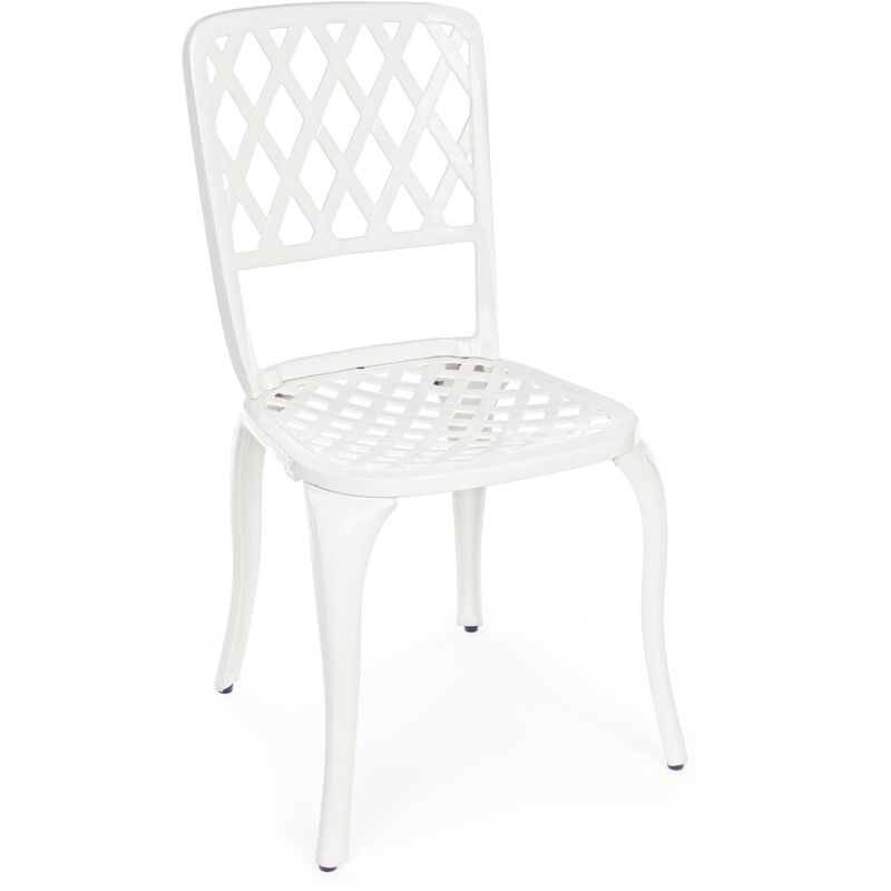 Les Tendances - Chaise de jardin aluminium blanc Fazola - Lot de 2