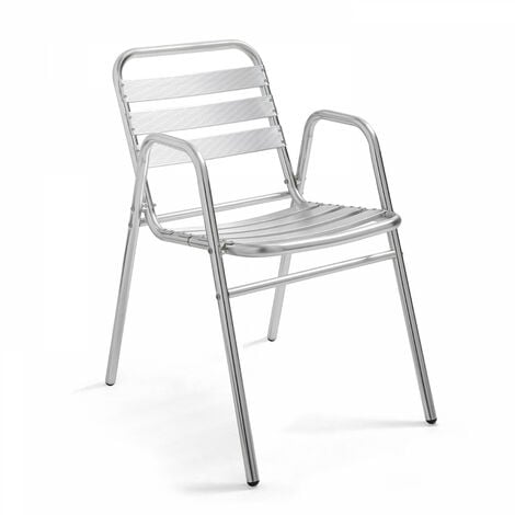 Chaise de jardin aluminium empilable Nothing Hill - Gris clair - Gris clair