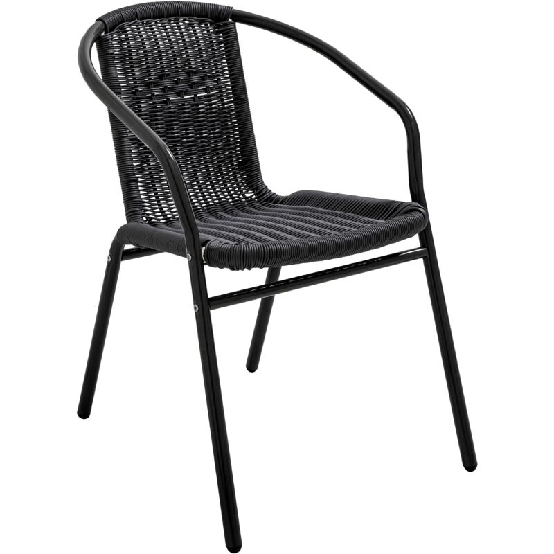 Oviala - Chaise de jardin aluminium et résine noire