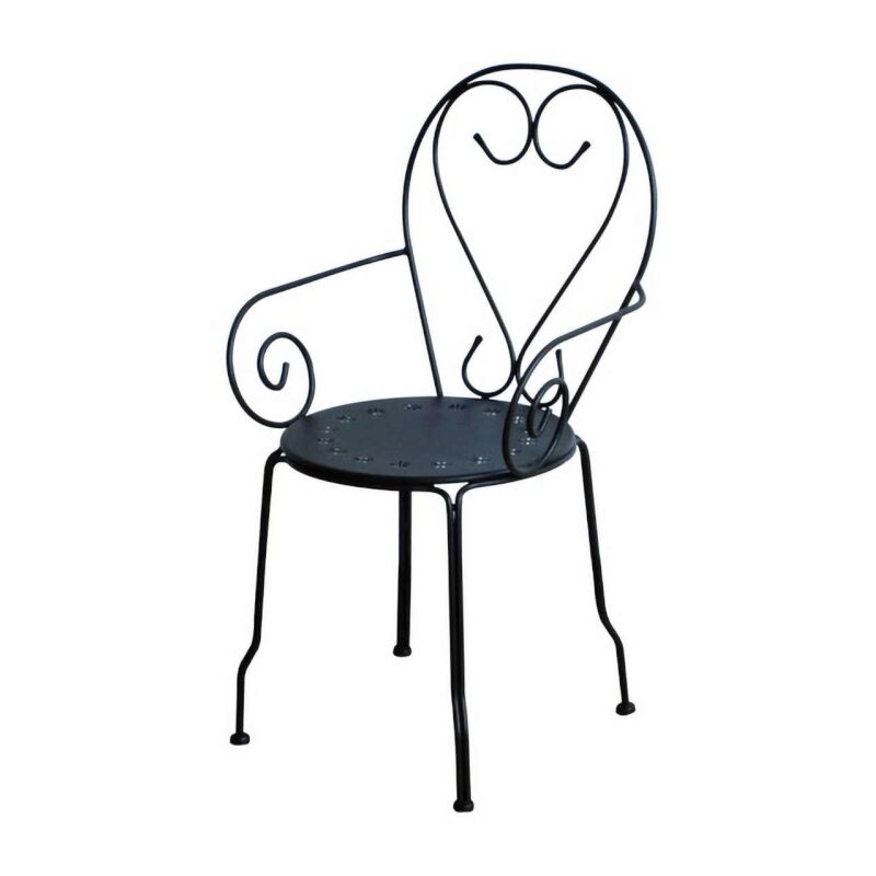 Nouveau fauteuil en métal ancien anthracite clair cm49x48h43/59/90