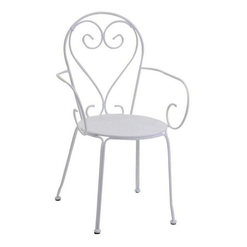 Vacchetti - Chaise de jardin avec accoudoirs Blanc 49x48 cm h 90 cm en Métal mod. New Old