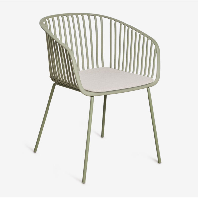 Chaise de jardin avec accoudoirs en acier et polypropylène Aradina SKLUM Vert Laurier Chaise de jardin avec accoudoirs en acier et polypropylène Aradina SKLUM Vert Laurier