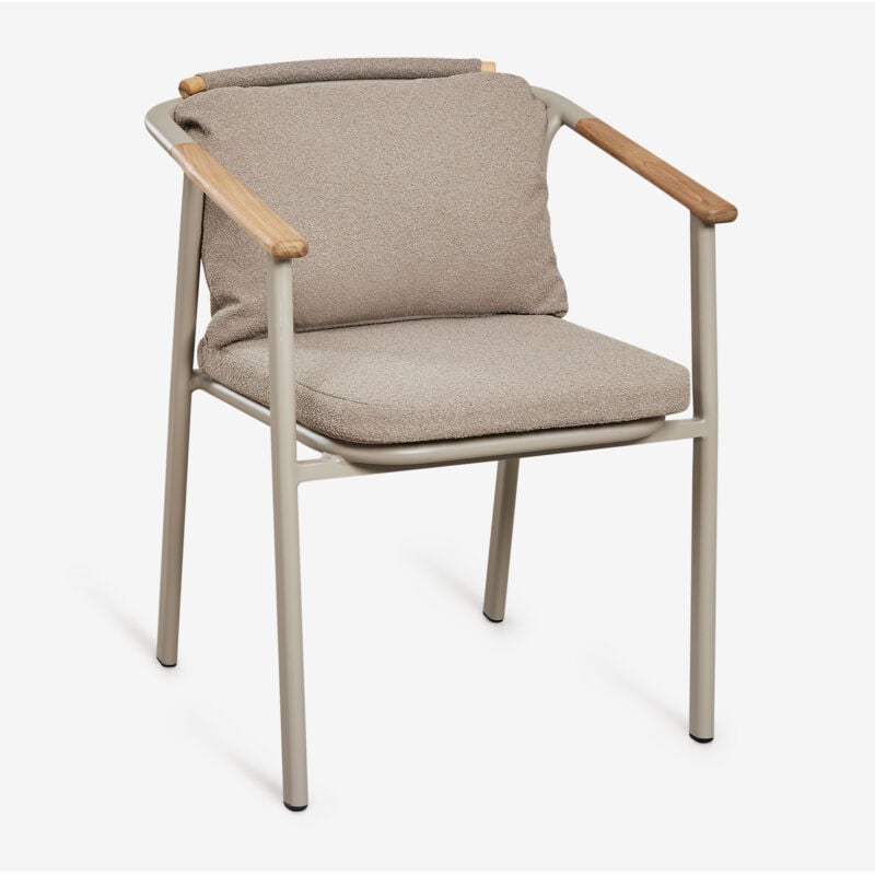 Chaise de jardin avec accoudoirs en aluminium et tissu bouclé Yervin Sklum