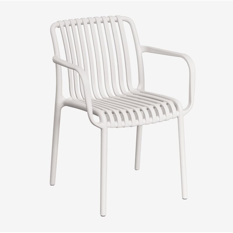 Chaise de jardin Wendell en polypropylène avec accoudoirs Sklum Blanc Gardenia