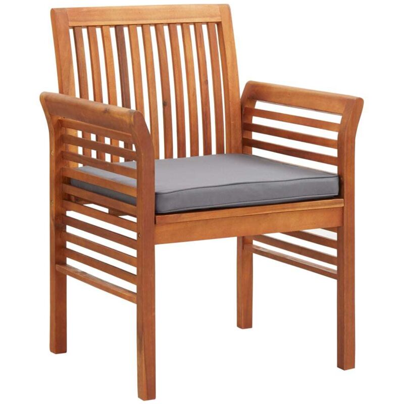 Vidaxl - Chaises à dîner de jardin et coussins 4pcs Bois d'acacia massif