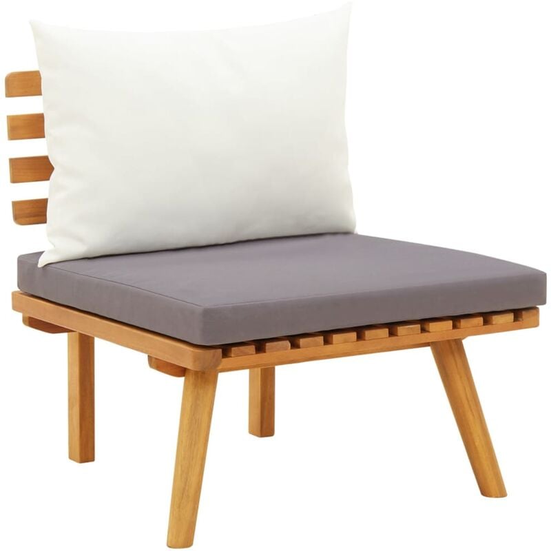 Chaise de jardin avec coussins Bois d'acacia massif