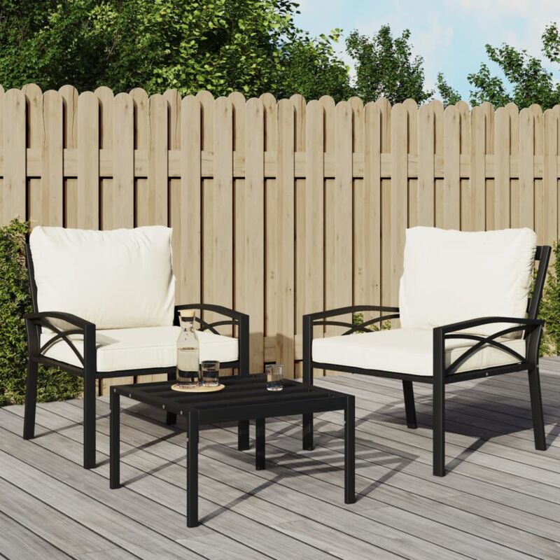Chaises de jardin et coussins sable lot de 2 68x76x79 cm acier Vidaxl
