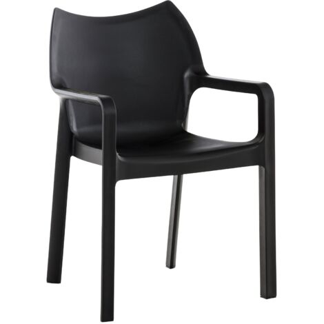 Chaise de jardin avec un style polypropylène moderne et polyvalent dans différentes couleurs colore : NOIR