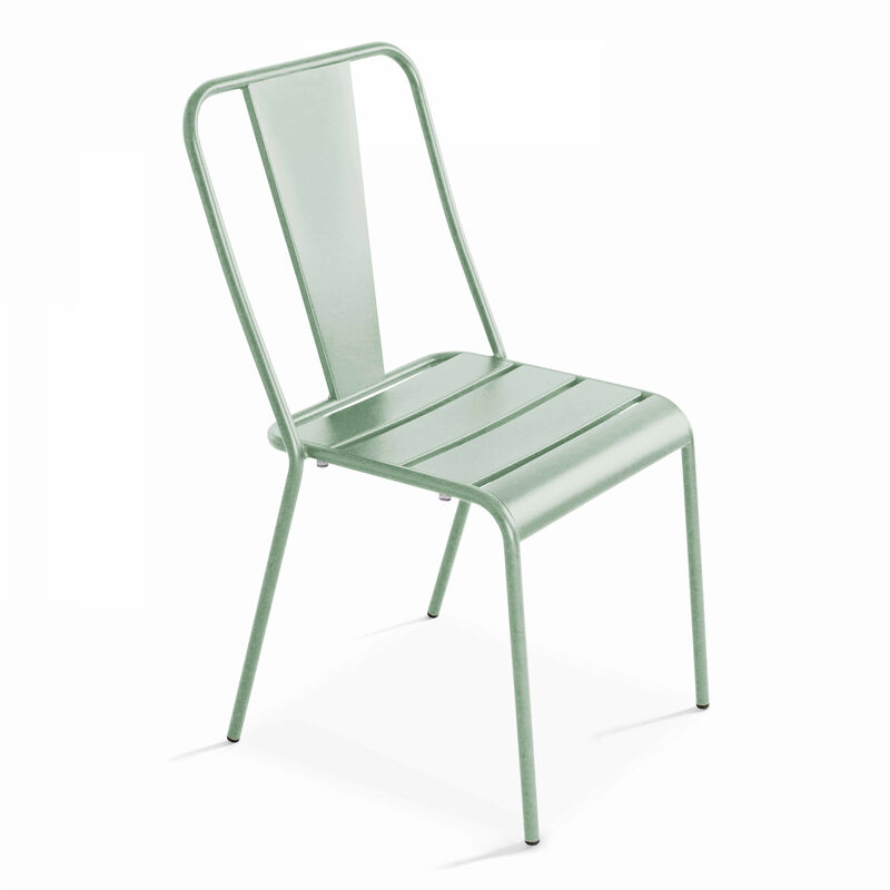 Chaise de jardin en métal vert sauge - Vert Sauge
