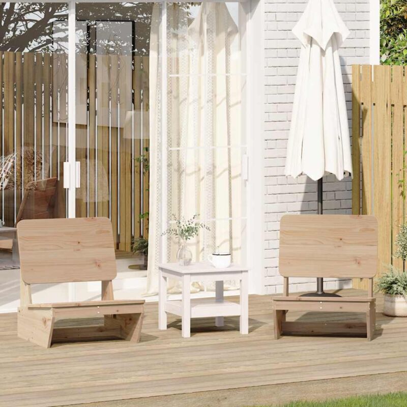 Chaises de jardin lot de 2 60x64x70,5 cm bois massif de pin Vidaxl