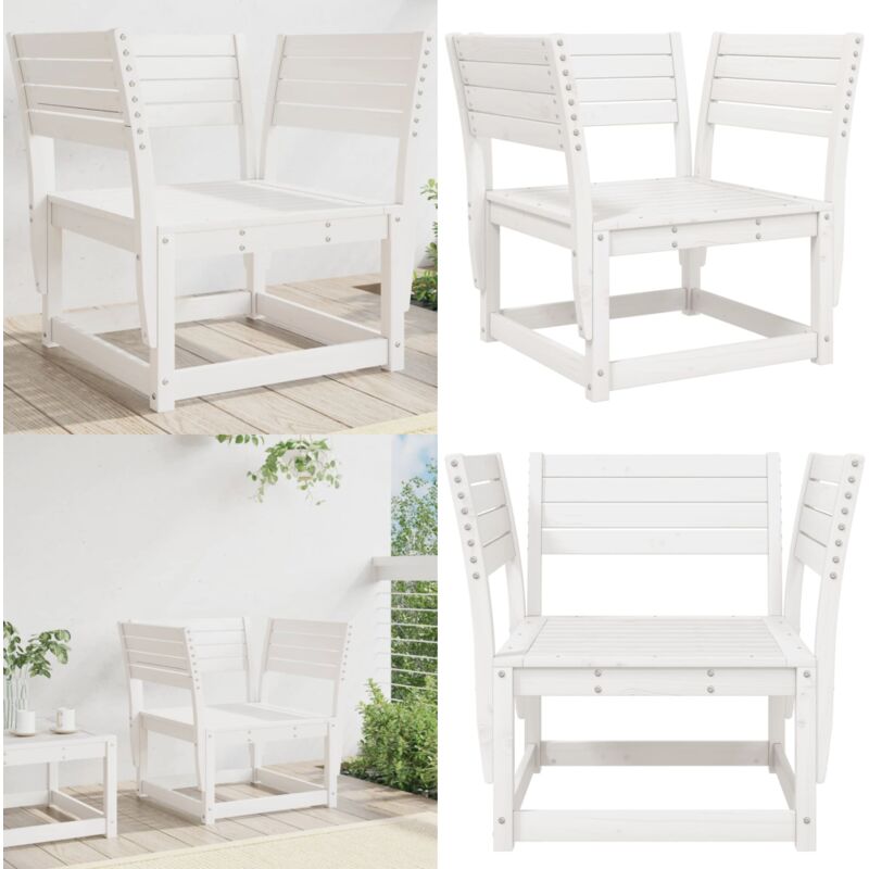 Chaise de jardin blanc bois massif de pin - Chaises De Jardin - Mobilier De Jardin - Chaises Extérieures - Canapé De Jardin - Design à Lattes - Home