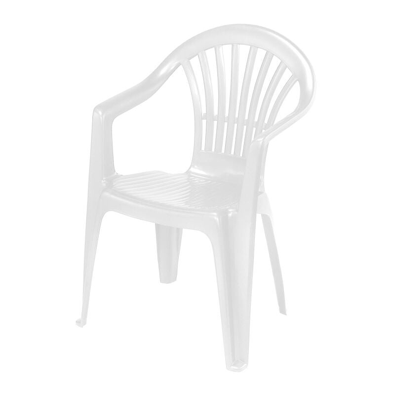 Meublorama - Chaise de jardin blanche 54x52xH79cm - Blanc