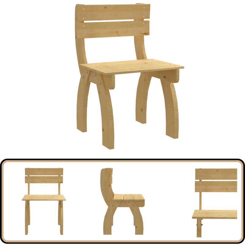 Chaise de jardin Bois de pin imprégné - Chaise De Jardin - Chaise Extérieure - Mobilier De Jardin - Bois De Pin - Chaise Rustique