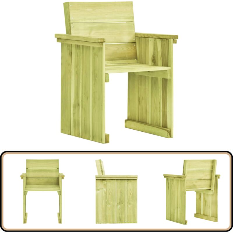 Chaise de jardin Bois de pin imprégné - Chaise De Jardin - Mobilier De Jardin - Chaise En Bois - Décoration Exterieur - Terrasse