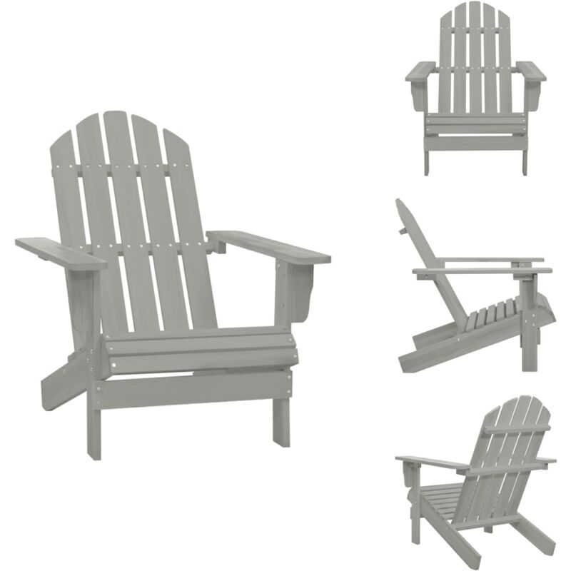 Chaise de jardin Bois Gris - Fauteuil De Jardin - Chaise De Jardin - Mobilier De Jardin - Chaise En Bois - Décoration De Jardin