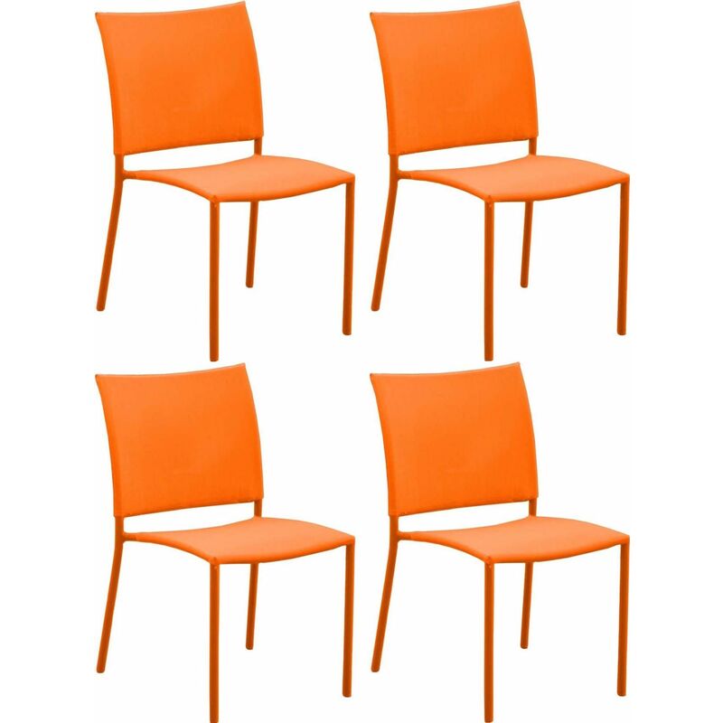 Chaise de jardin Bonbon pour enfant (Lot de 4) - Orange