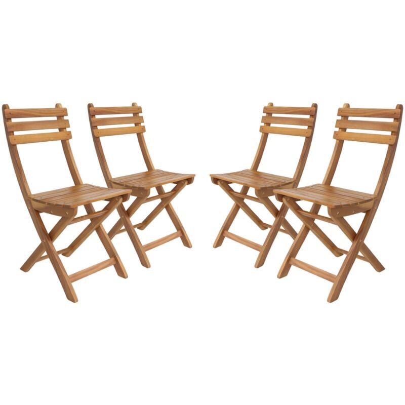 Chaise de jardin calena pliable acacia (Lot de 4) 40 x 52 x 85 cm Naturel / Naturel