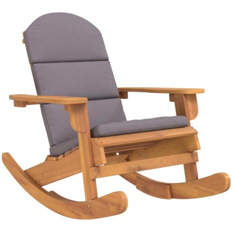Chaise de jardin  Chaise à bascule Adirondack avec coussins bois massif d'acacia