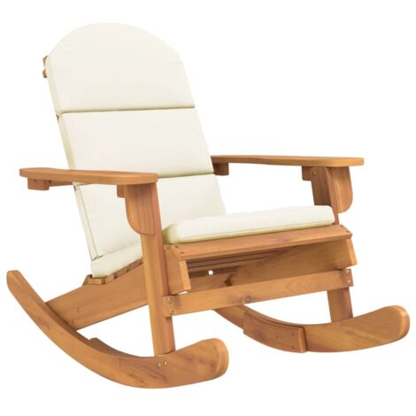 Chaise de jardin  Chaise à bascule Adirondack avec coussins bois massif d'acacia