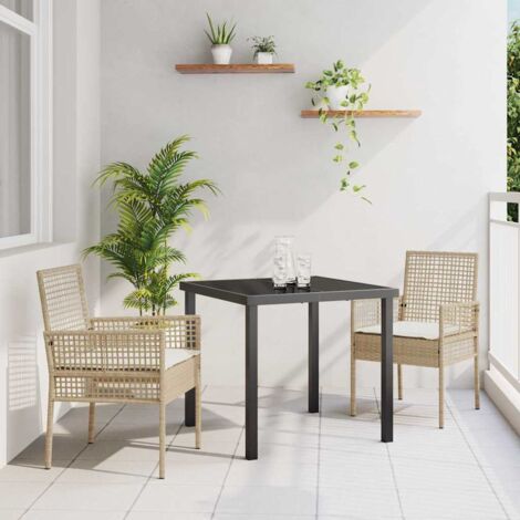 Chaise de jardin-Chaise de terrasse-Chaise d'extérieur 2 pcs Beige 55 x 53 x 85 cm polyrotin 917212